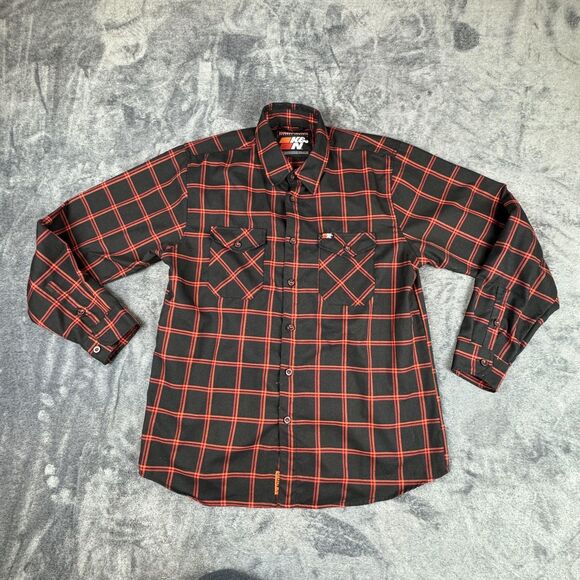 Dixxon Flannel Shirt Mens Large Plaid K&N Button Up Long Sleeve Workwear - Picture 1 of 8